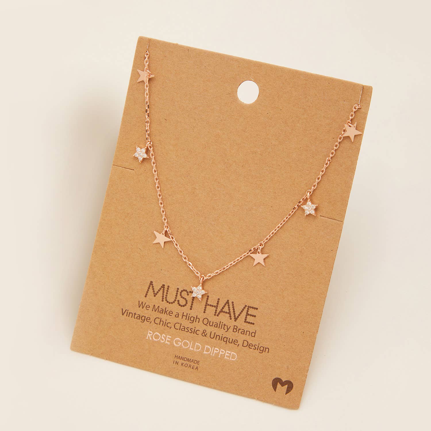 Multi Pave Star Charm Necklace
