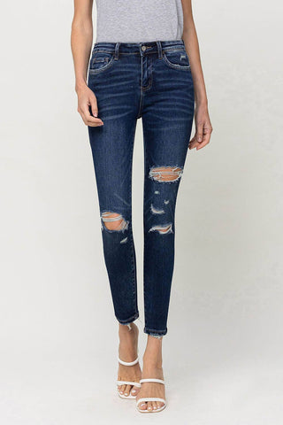MID RISE CROP SKINNY JEANS