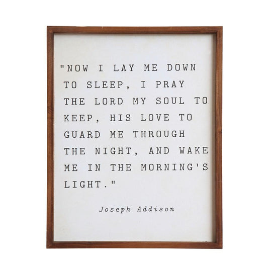 Now I Lay Me Down To Sleep Sign