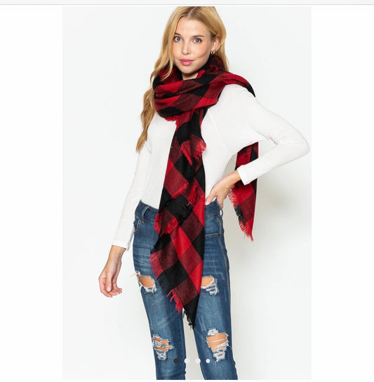 Buffalo Plaid Blanket Scarf