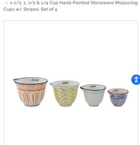 Hand Painted Stoneware Measuring Cups