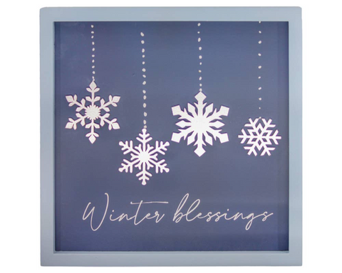 Winter Blessings Snowflake Sign