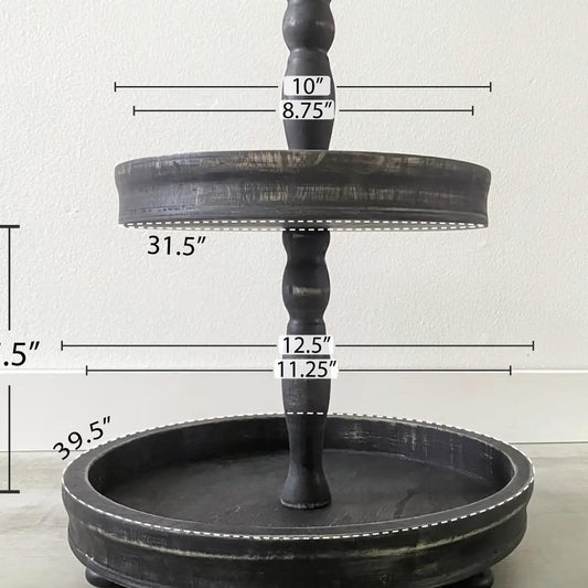 Circle tiered tray-black