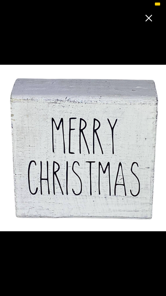 Merry Christmas Wooden Block