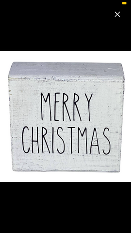 Merry Christmas Wooden Block