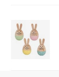 Hand Painted Wooden Bunny Egg (each) Egg