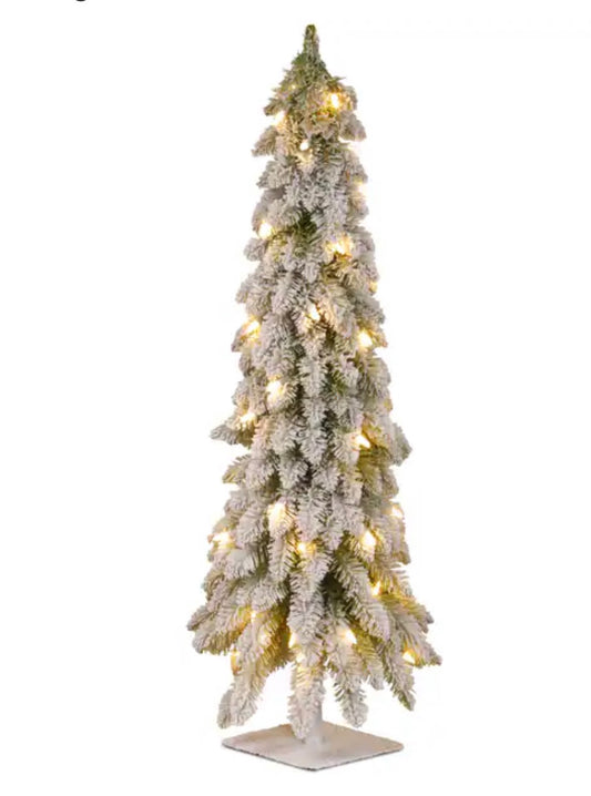4’ LED Flocked Tree