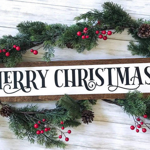 Merry Christmas sign—weather gray stain