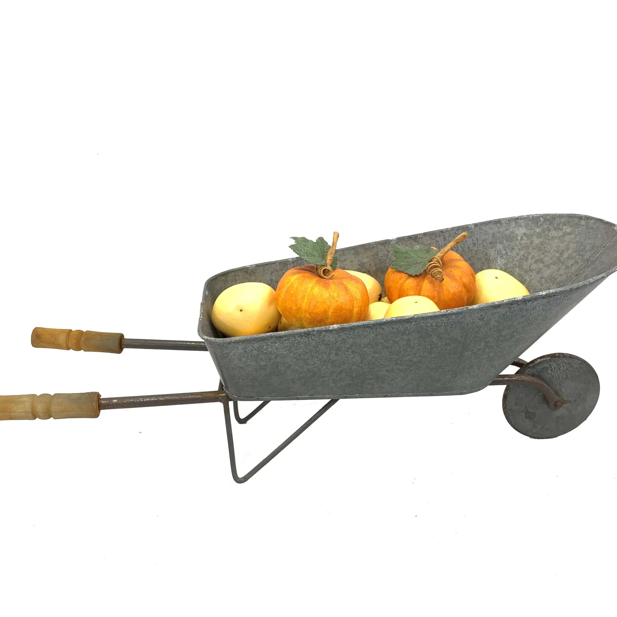 GRAY ZINC WHEELBARROW PLANTER GREAT FOR HOME & GARDEN DECOR