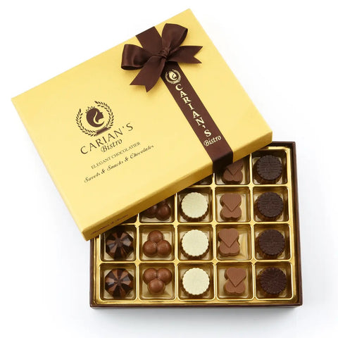 Special Gold Chocolate Gift Box with Royal Ribbon