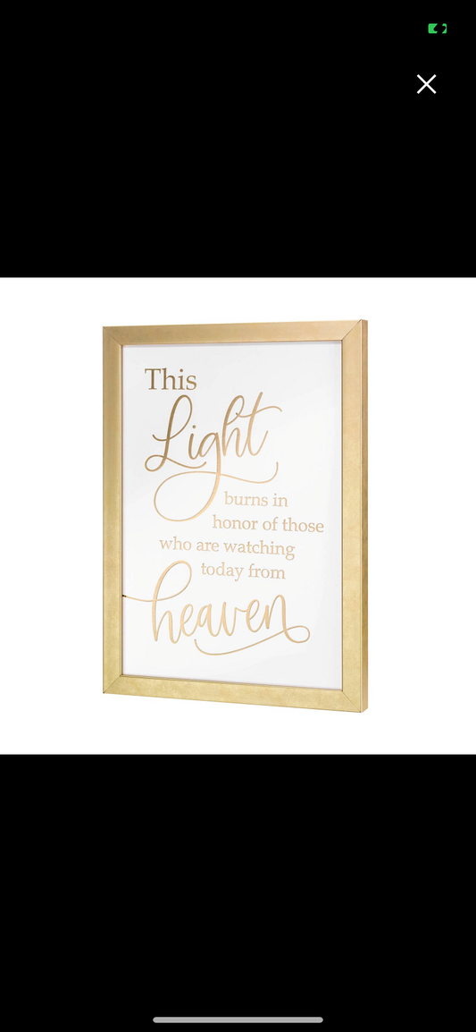 This Light Burns In Honor Memorial Display Sign
