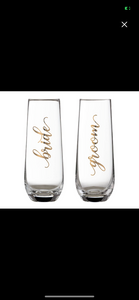 Bride & Groom Champagne Glass Set