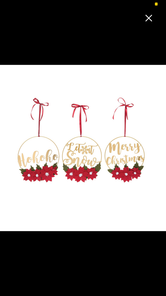 Christmas Gold Hoop Ornament (each)