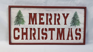 Merry Christmas Wooden Sign 24” x 13”