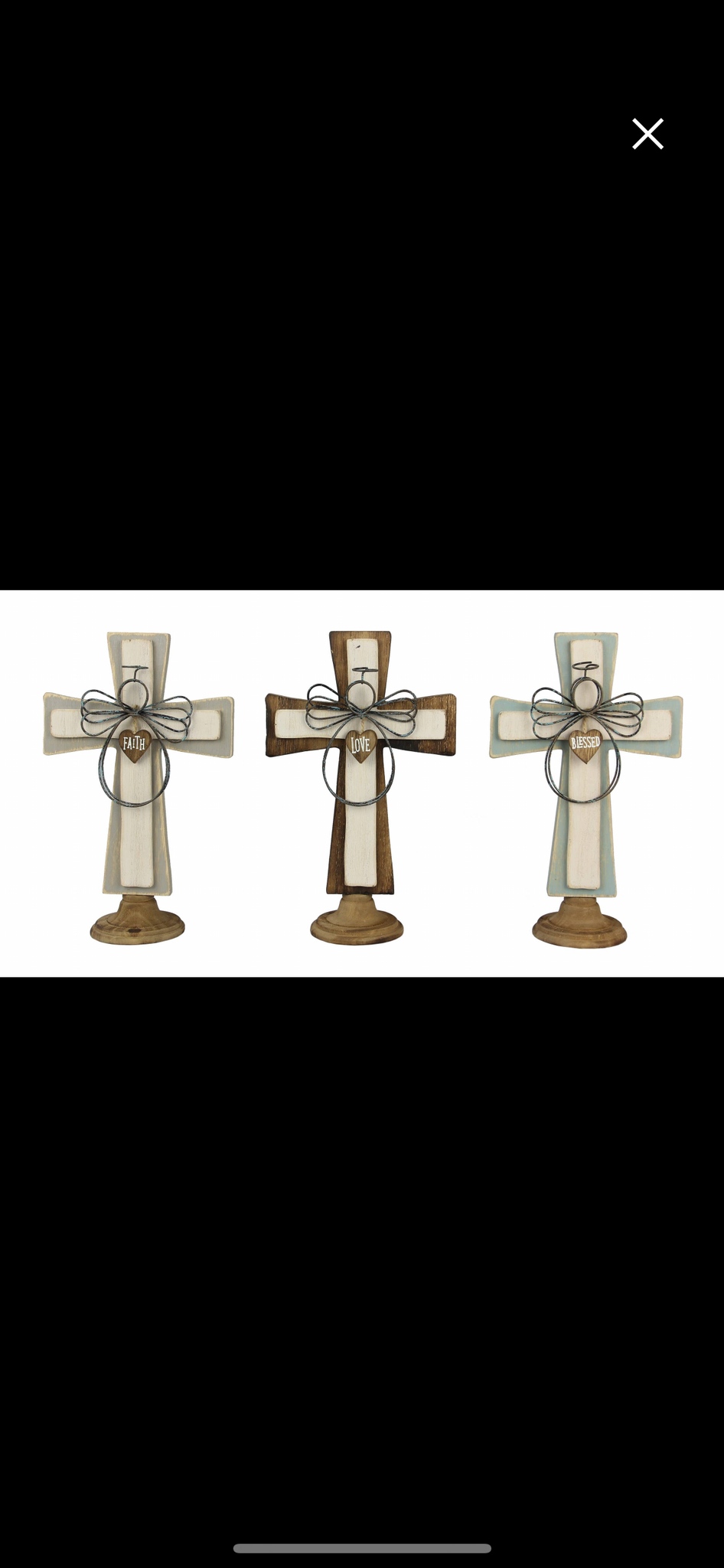 Wood Tabletop Cross (3 assorted)