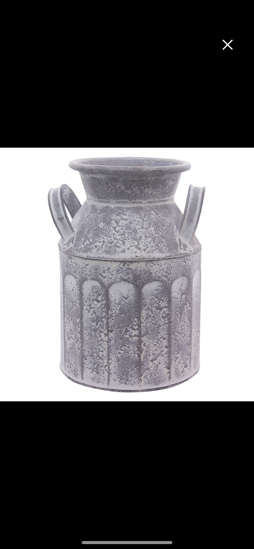 Gray Metal Milk Jar