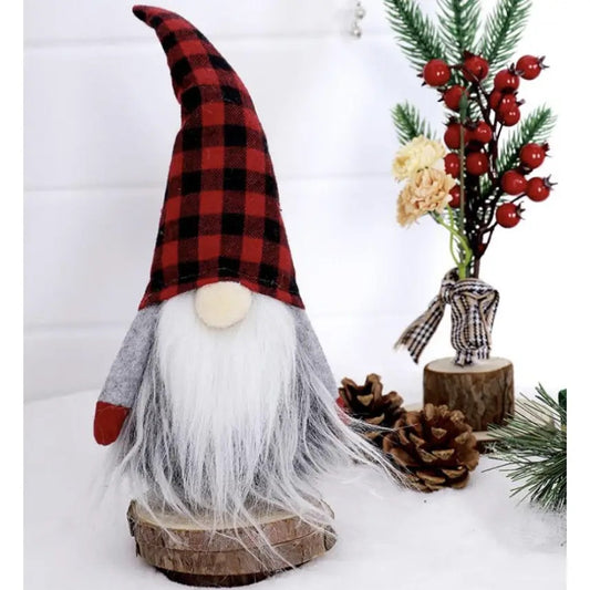 Gnome-Red Black Buffalo Plaid-Christmas Gnomes