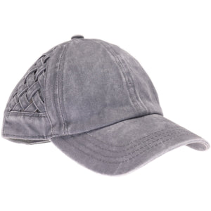 Basket woven cc cross cross ball cap grey