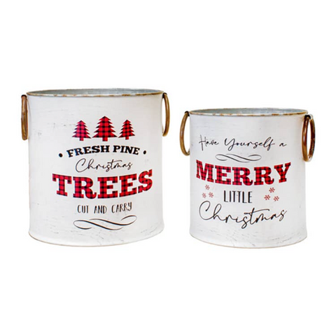 Large Christmas Lodge Bucket