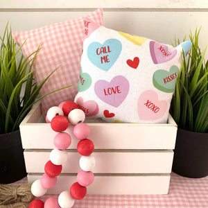 Conversation Hearts Valentine Mini Pillow