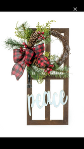 “Peace” Wood Hanging Door Christmas Decor