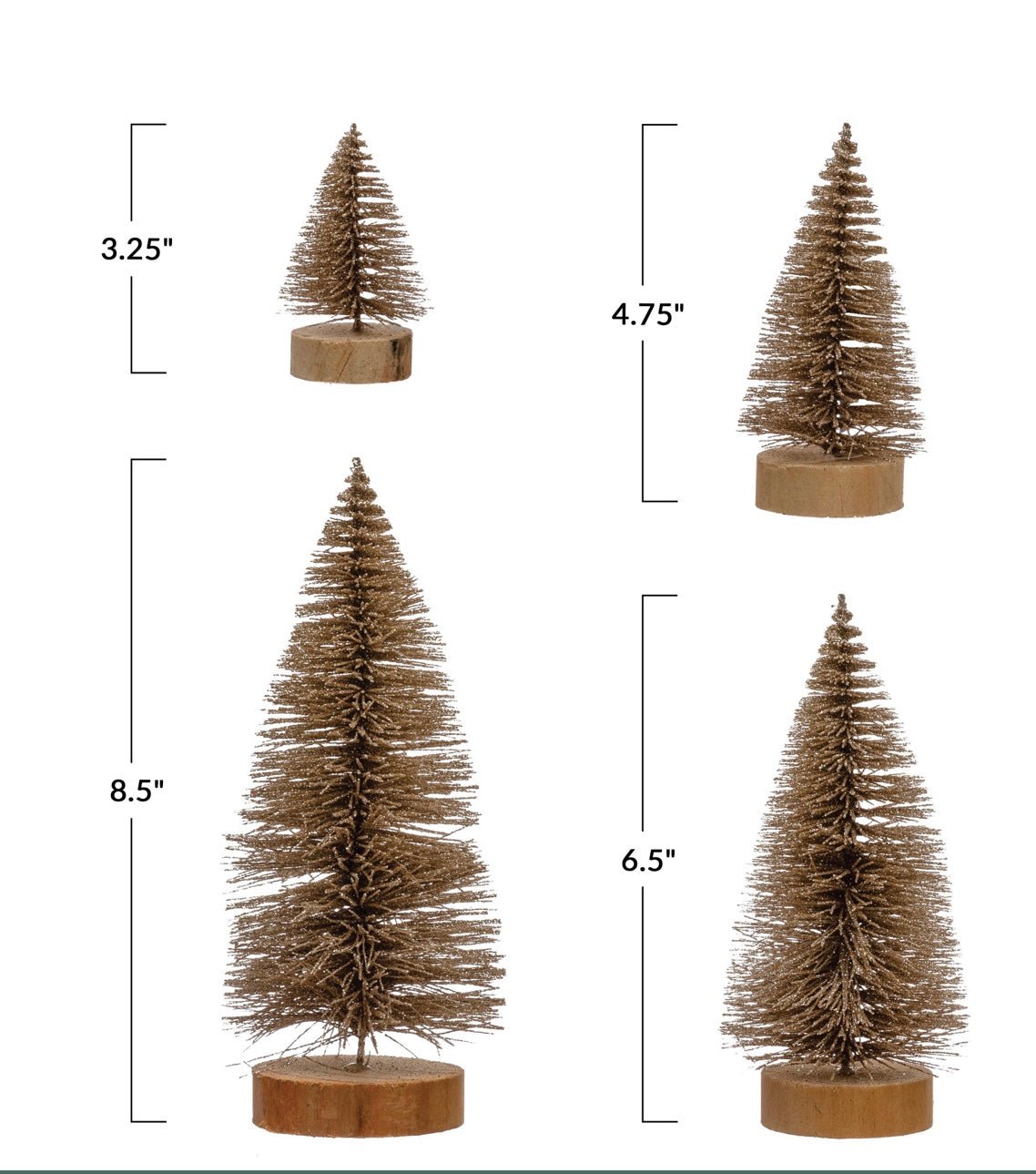 Bottle Brush Trees Set of 4