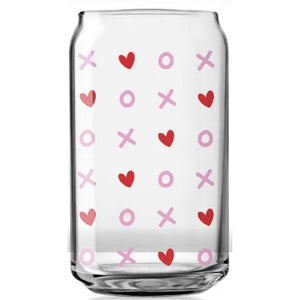 XO and hearts | Beer Glass 16 oz