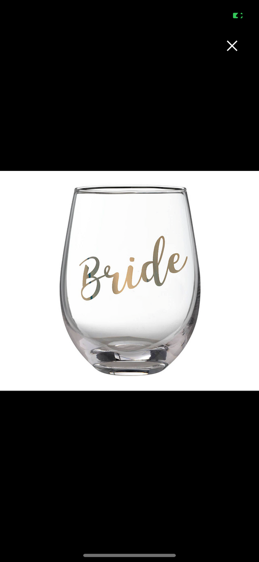 Bride Stemless Wine Glass