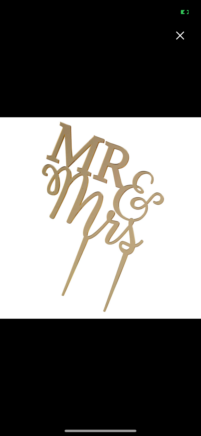 Mr & Mrs Gold Cake Pick