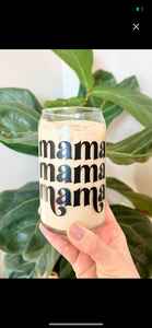 Mama Beer Can Glass w/ Lid & Straw