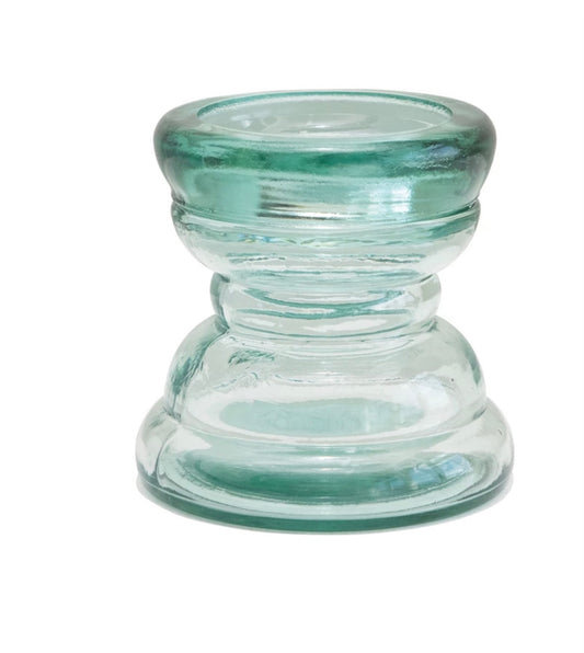 Recycled Blue Glass Candleholder