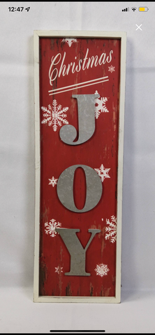 Red Christmas Joy Sign 32”