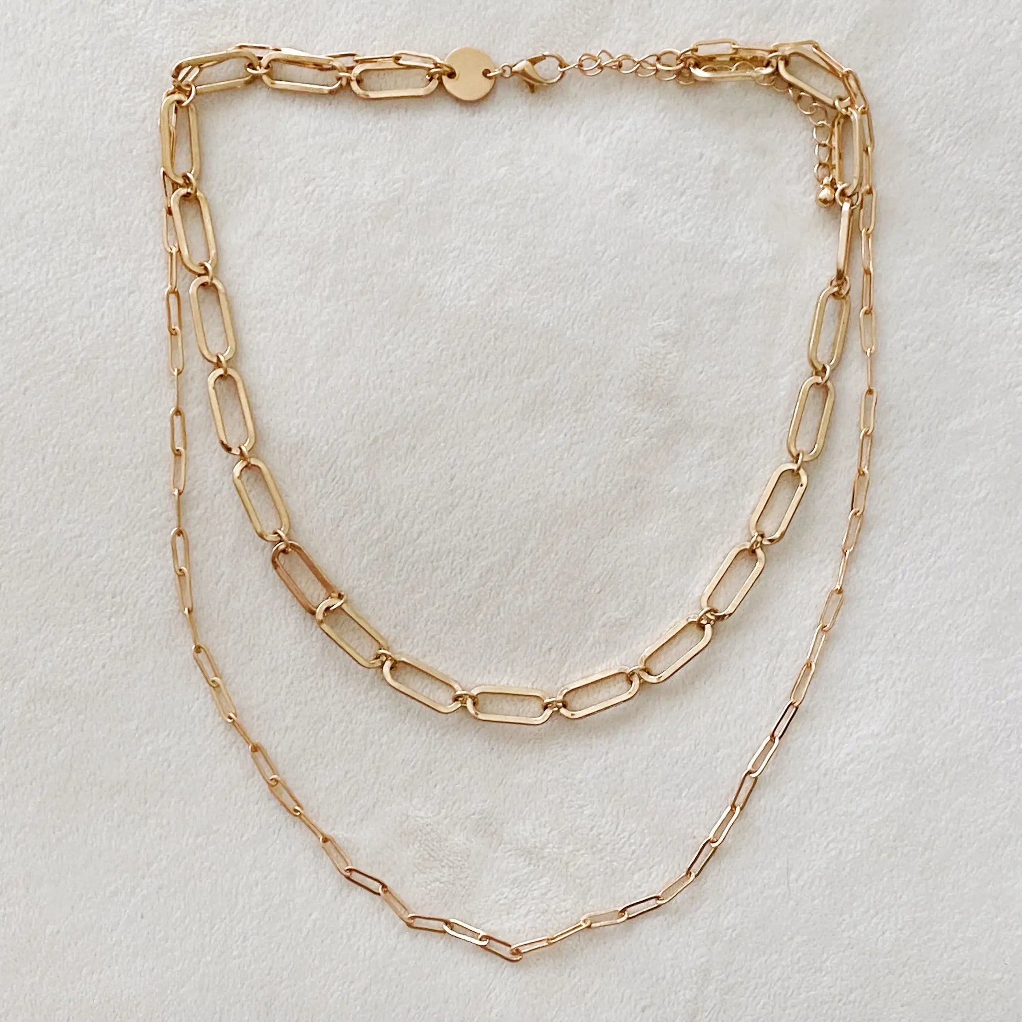 Double chain link necklace deals