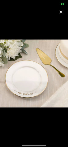 Mr & Mrs Wedding Cake Plate/Server