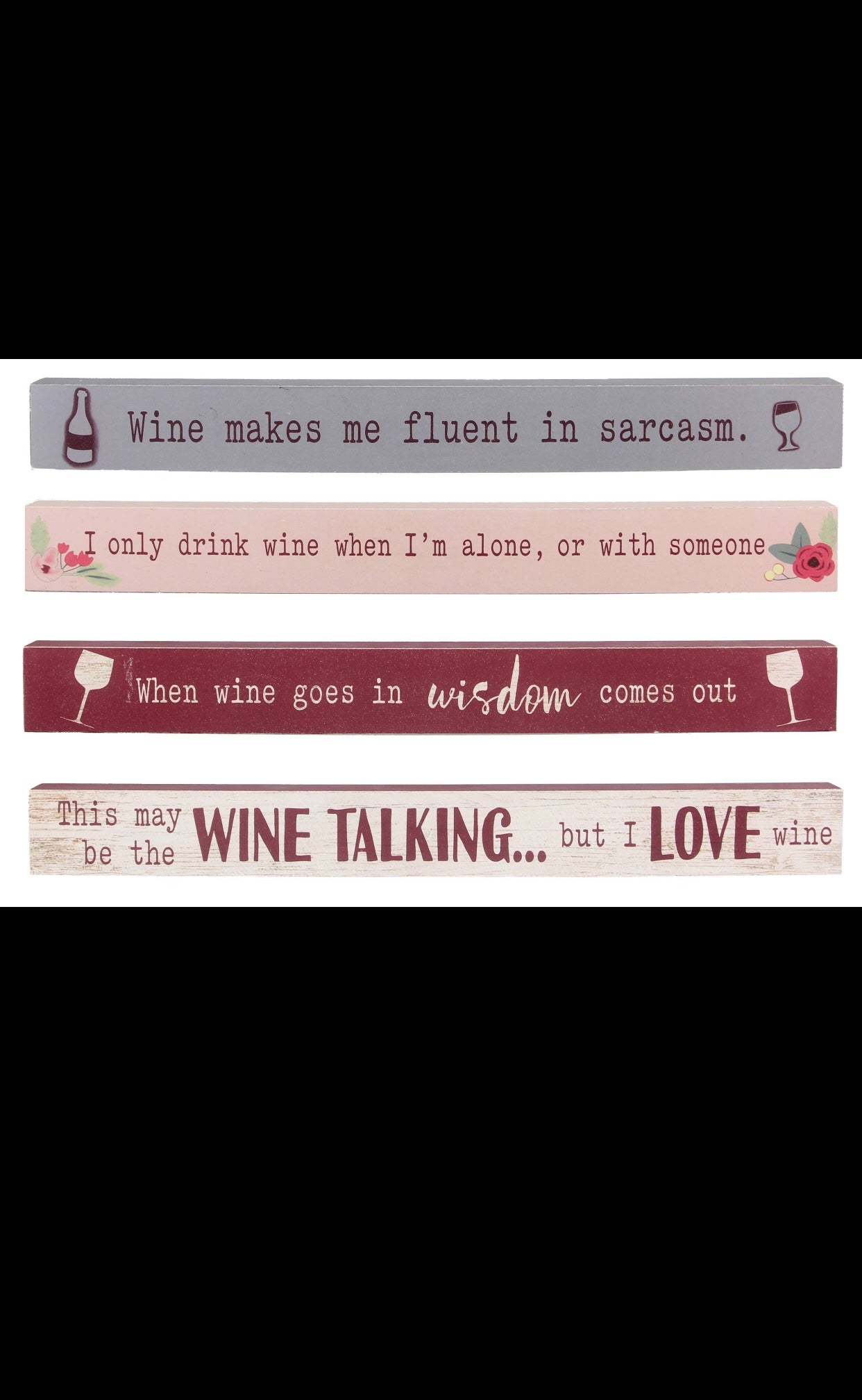 Wooden Table Top Wine Box Sign (Assorted)