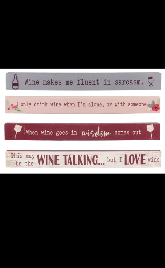 Wooden Table Top Wine Box Sign (Assorted)