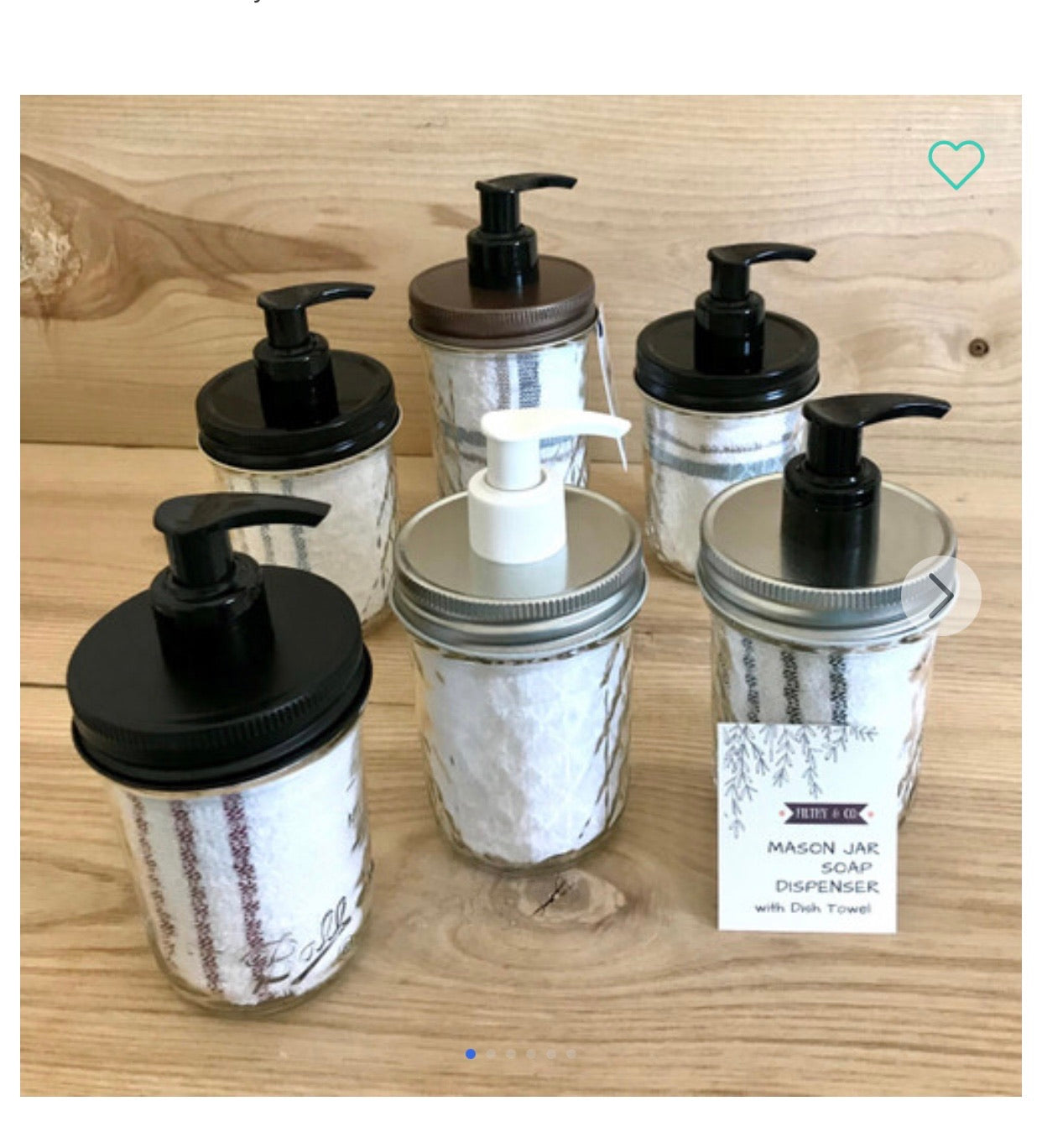 Mason Jar Soap Dispenser w/ wash cloth