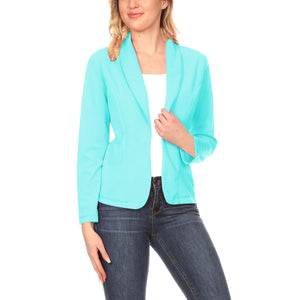 Charcoal Women's Casual Solid Fitted Long Sleeve Blazer Jacket