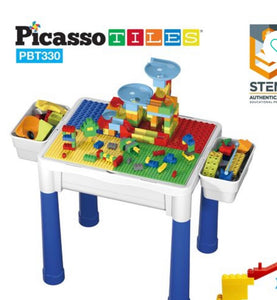 PicassoTiles Building Blocks Activity Center Study Table Set
