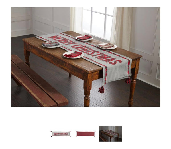 Reversible Merry Christmas Table Runner