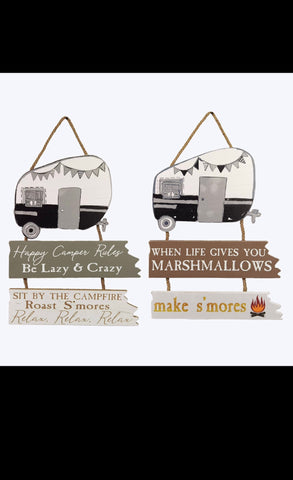 Wood Camper Wall Sign (Assorted)