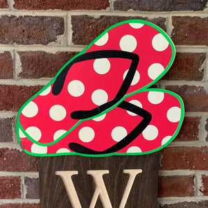 Flip flop for  welcome sign