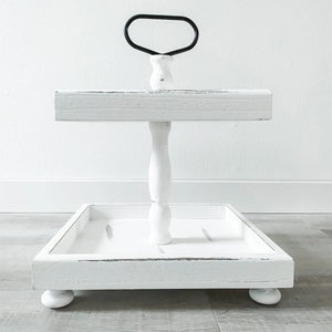 Square tiered tray