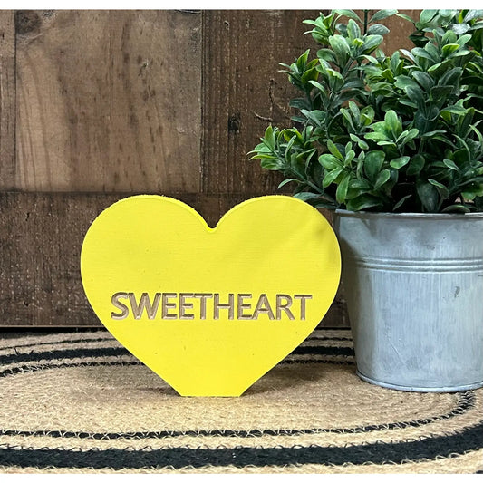 Primitive Wood SWEETHEART Carved Candy Valentine’s Heart
