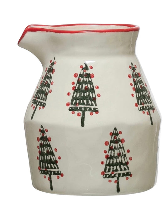 Hand painted Creamer Stoneware Christmas Dish