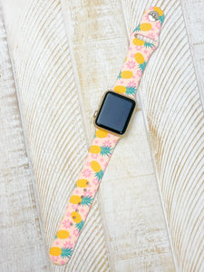 Preppy Pineapple Silicone Smart Watch Band - 42mm/44mm