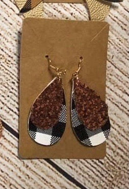 Locally made leather earrings