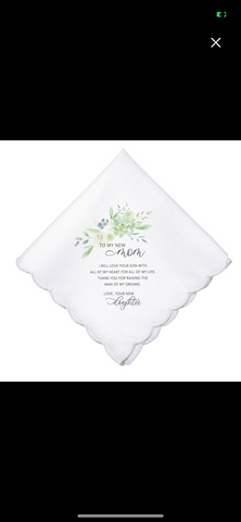 To My New Mom Wedding Day Keepsake Hanky
