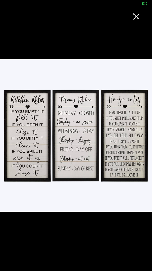 House Rules Wall Sign (Assorted)