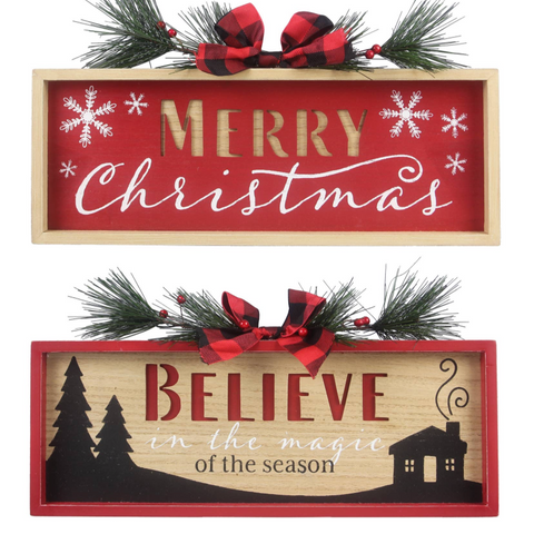 Merry Christmas/Believe in the Magic Wood Box Sign